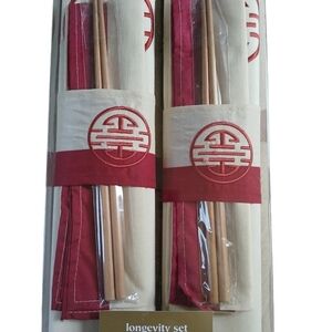 Pier One Asian Napkin Dinning Place Mat Chopsticks Set of 4